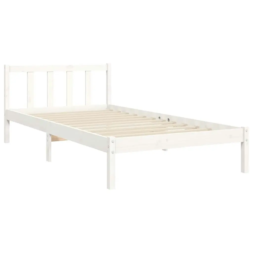 Bed Frame without Mattress White 90x190 cm Solid Wood Pine 3191937