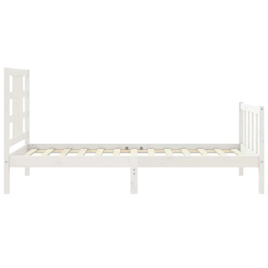 Bed Frame without Mattress White 90x190 cm Solid Wood Pine 3191937