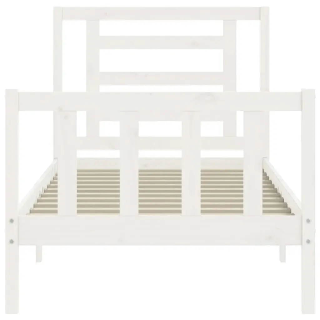 Bed Frame without Mattress White 90x190 cm Solid Wood Pine 3192847