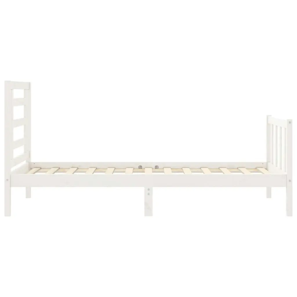 Bed Frame without Mattress White 90x190 cm Solid Wood Pine 3192847