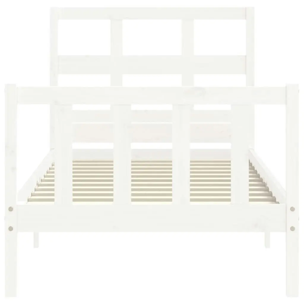 Bed Frame without Mattress White 90x190 cm Solid Wood Pine 3192977