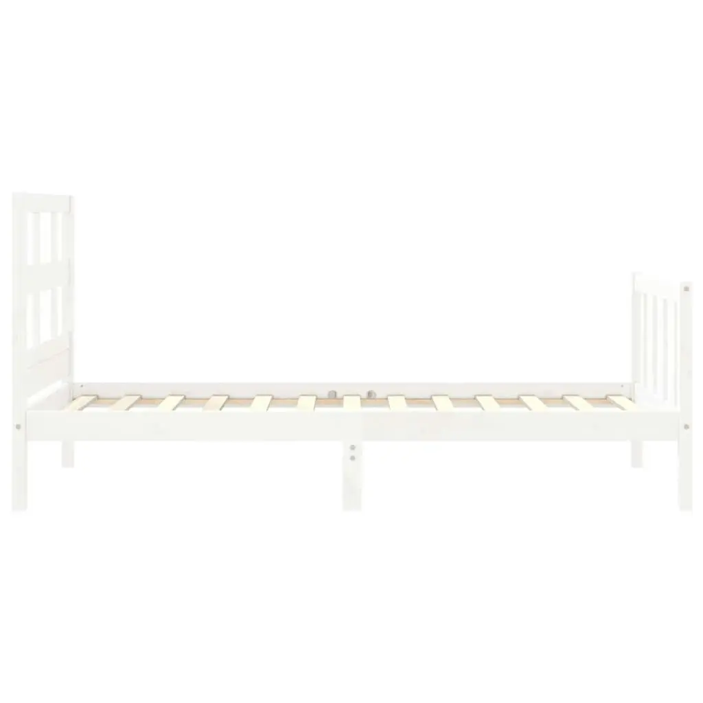 Bed Frame without Mattress White 90x190 cm Solid Wood Pine 3192977