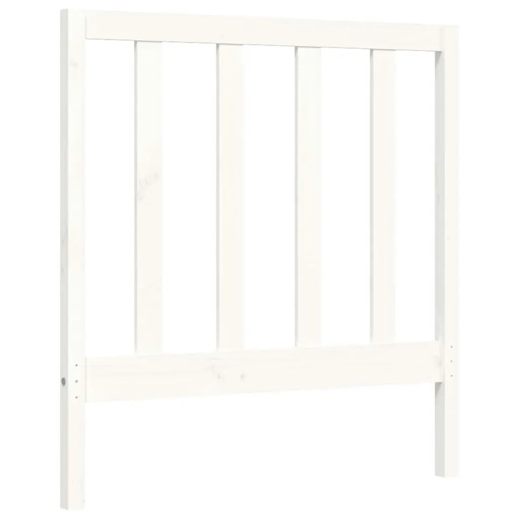 Bed Frame with Headboard White 92x187 cm Single Size Solid Wood 3193757