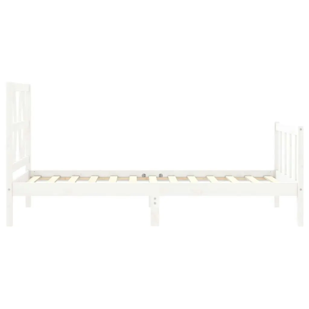 Bed Frame without Mattress White 90x190 cm Solid Wood Pine 3192457