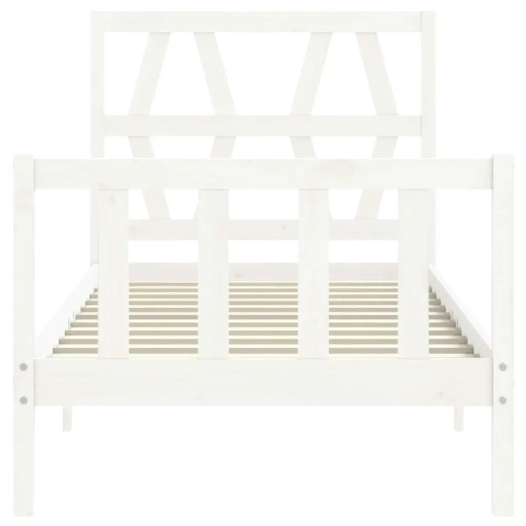 Bed Frame without Mattress White 90x190 cm Solid Wood Pine 3192457