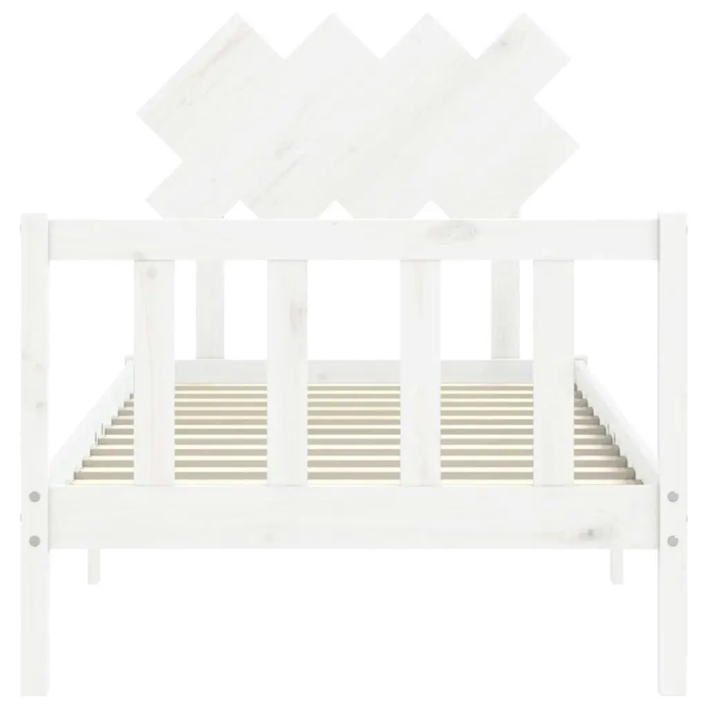 Bed Frame without Mattress White 90x190 cm Solid Wood Pine 3193432