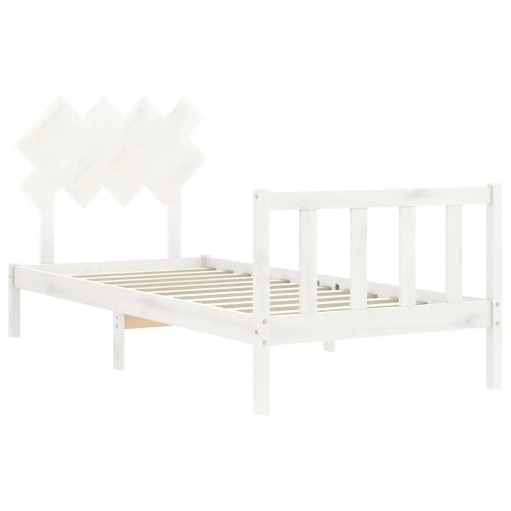 Bed Frame without Mattress White 90x190 cm Solid Wood Pine 3193432