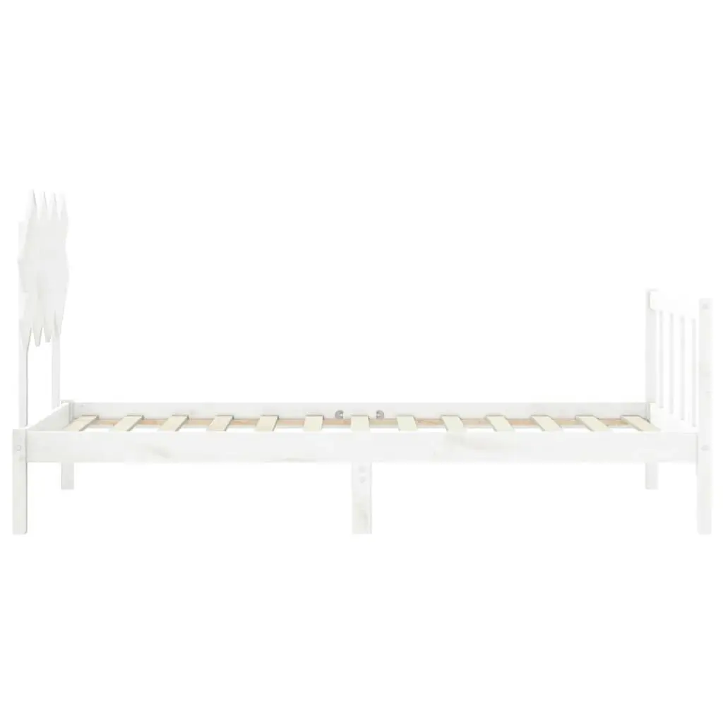 Bed Frame without Mattress White 90x190 cm Solid Wood Pine 3193432