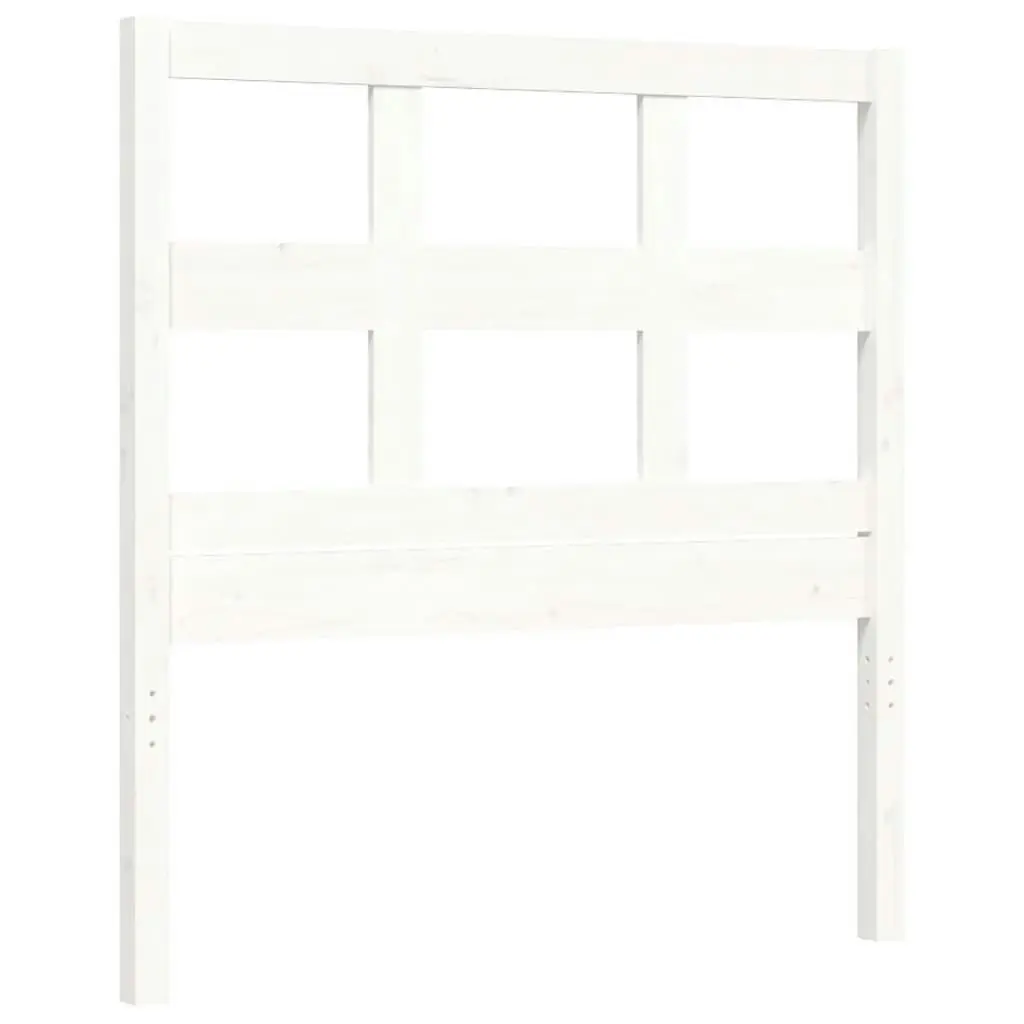 Bed Frame with Headboard White 92x187 cm Single Size Solid Wood 3194797