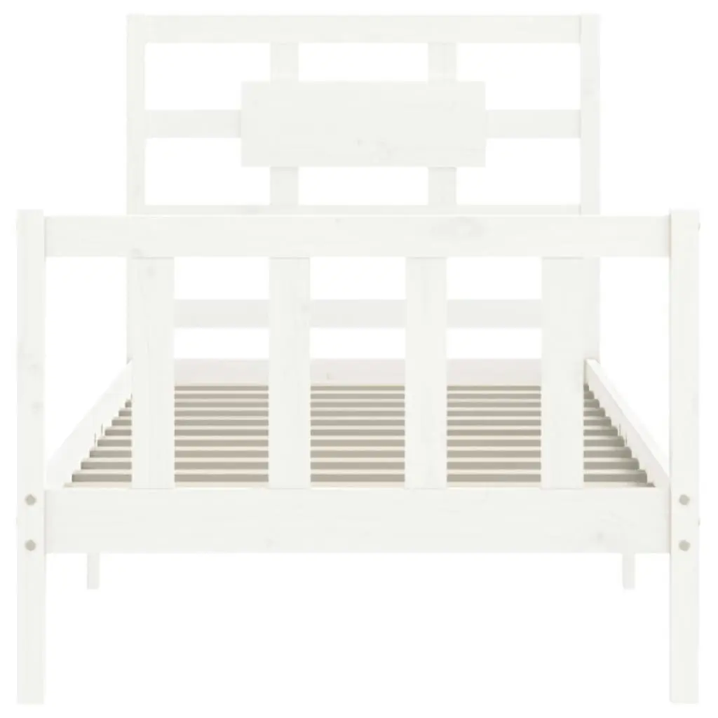 Bed Frame without Mattress White 90x190 cm Solid Wood Pine 3192522