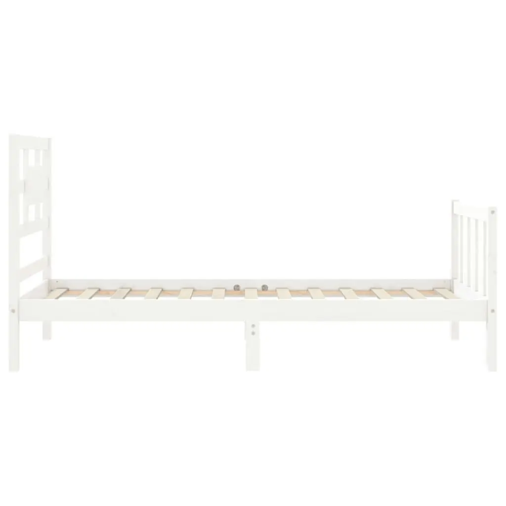 Bed Frame without Mattress White 90x190 cm Solid Wood Pine 3192522