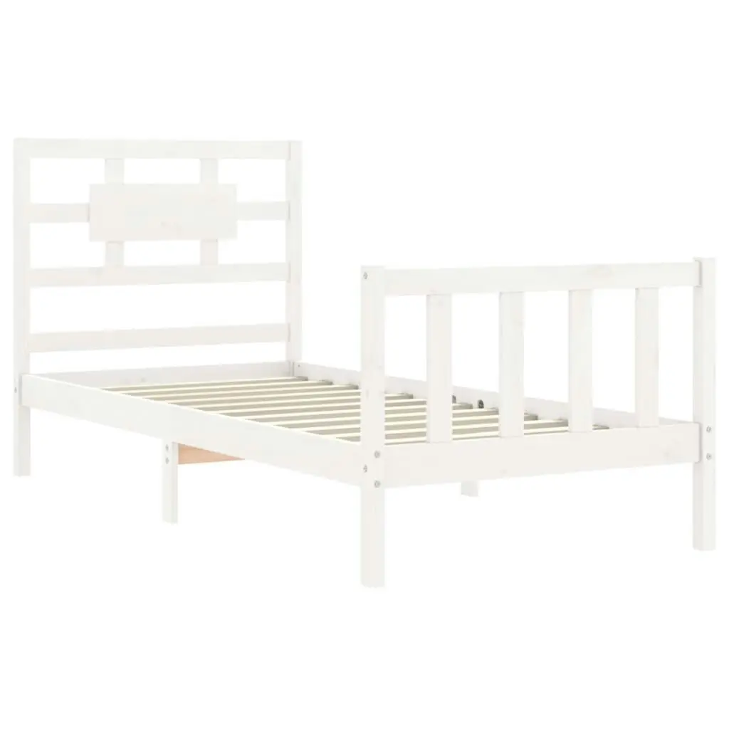 Bed Frame without Mattress White 90x190 cm Solid Wood Pine 3192522