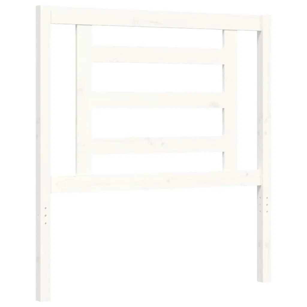 Bed Frame with Headboard White 92x187 cm Single Size Solid Wood 3194667