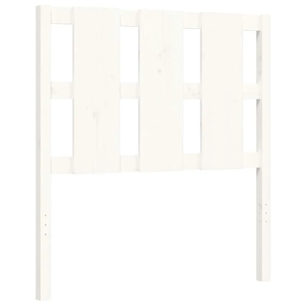 Bed Frame with Headboard White 92x187 cm Single Size Solid Wood 3194082