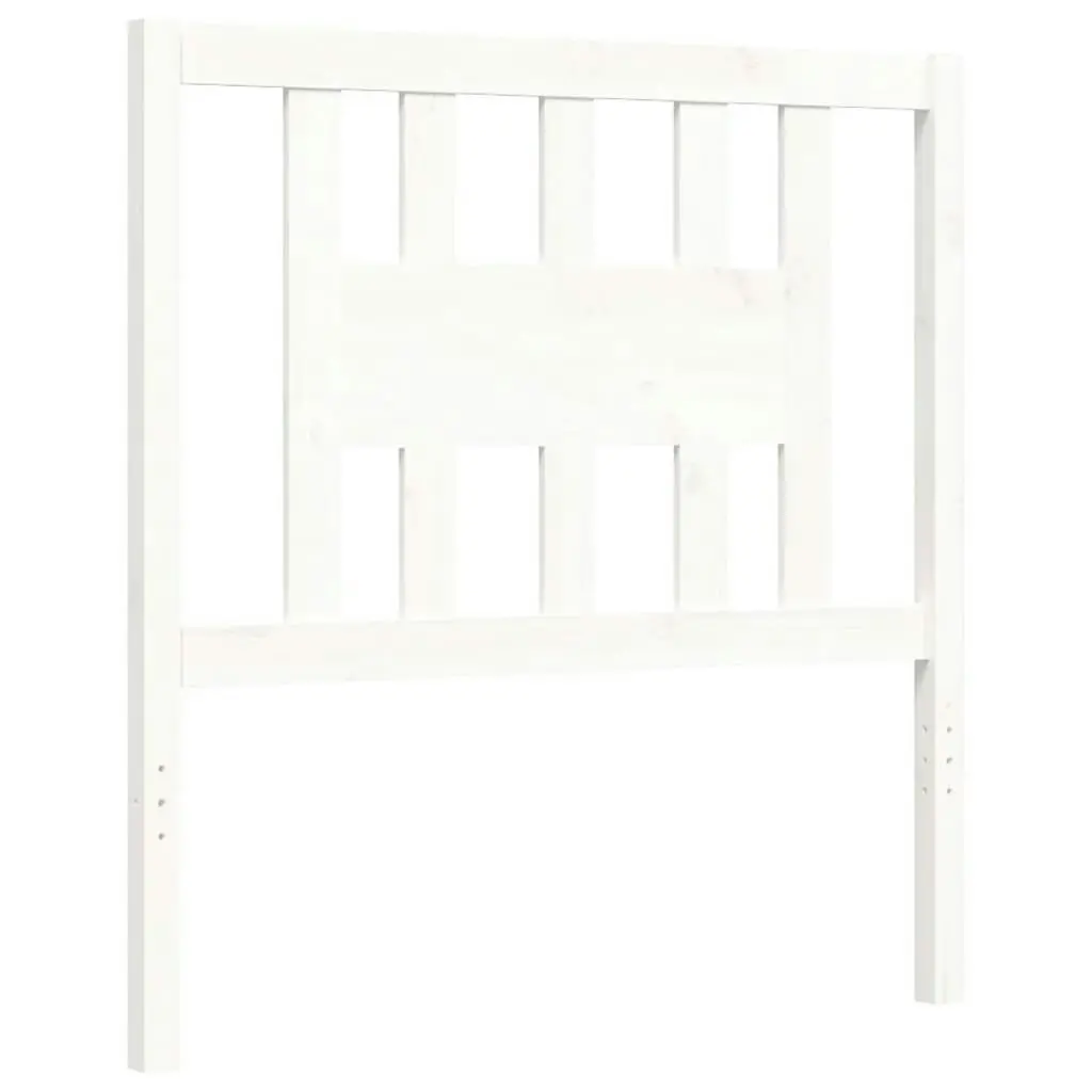 Bed Frame with Headboard White 92x187 cm Single Size Solid Wood 3194537