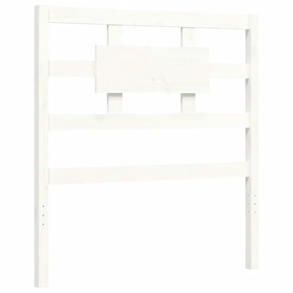 Bed Frame with Headboard White 92x187 cm Single Size Solid Wood 3194407