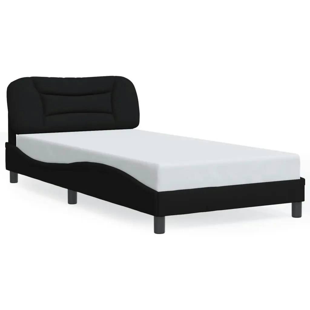 Bed Frame with LED Light Black 107x203 cm Fabric 3214159