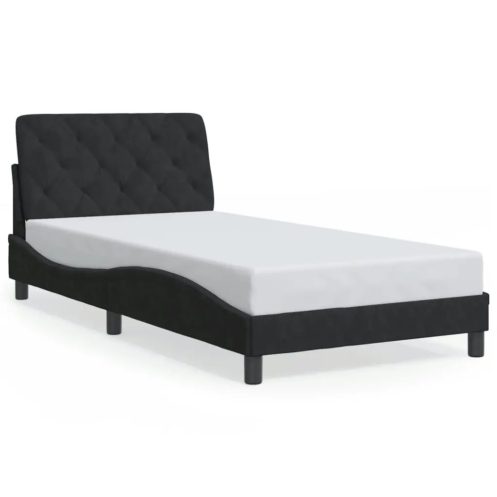 Bed Frame with LED without Mattress Black 107x203 cm King Single Velvet 3214175