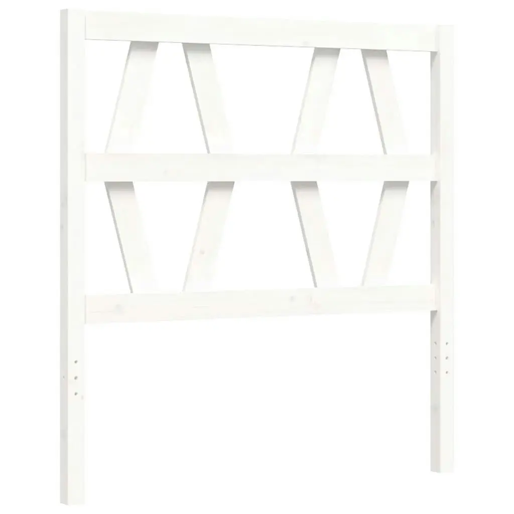 Bed Frame with Headboard White 92x187 cm Single Size Solid Wood 3194342