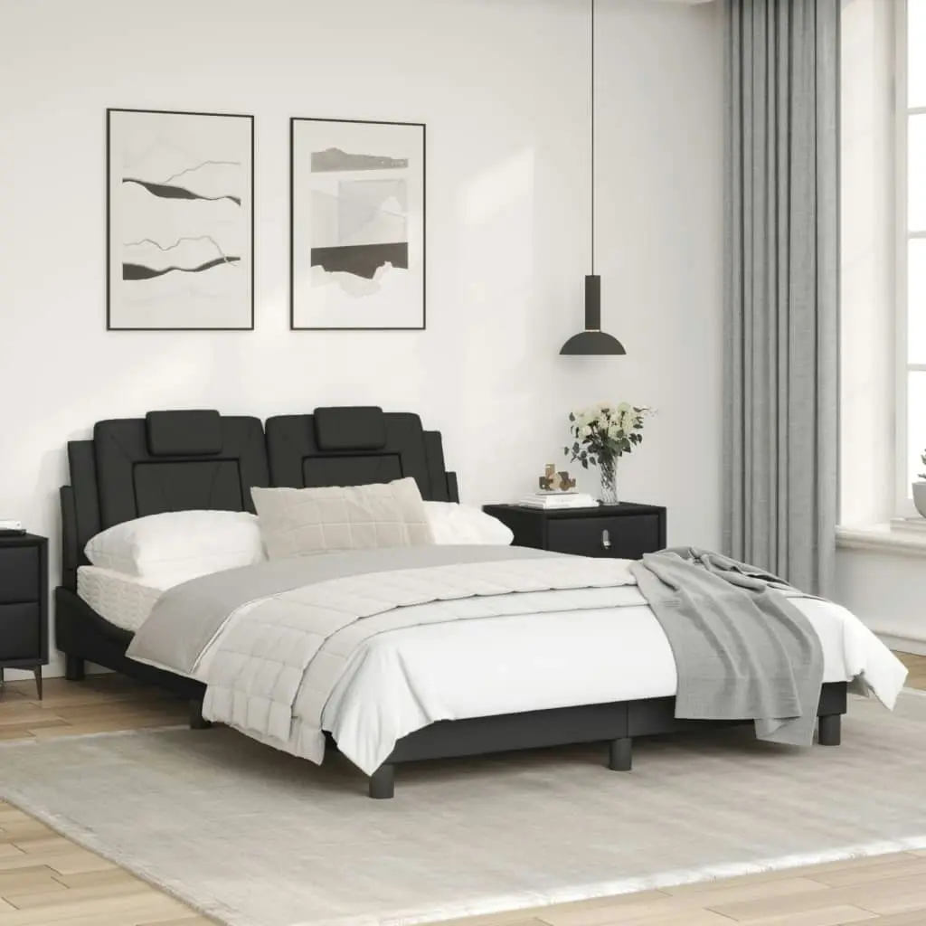 Bed Frame with LED without Mattress Black 137x187 cm Double 3214194