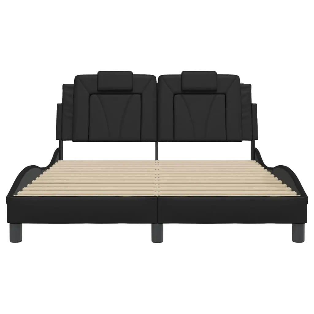 Bed Frame with LED without Mattress Black 137x187 cm Double 3214194