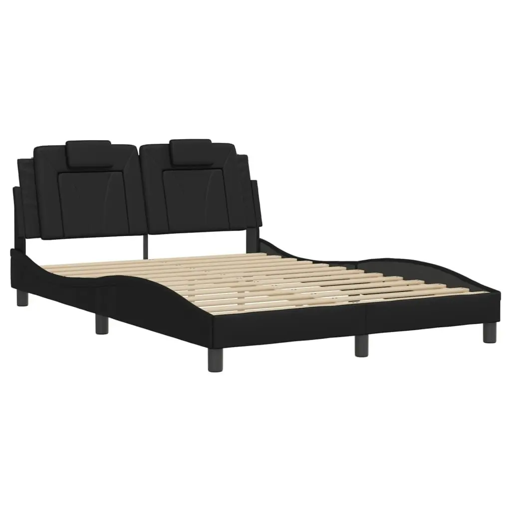 Bed Frame with LED without Mattress Black 137x187 cm Double 3214194