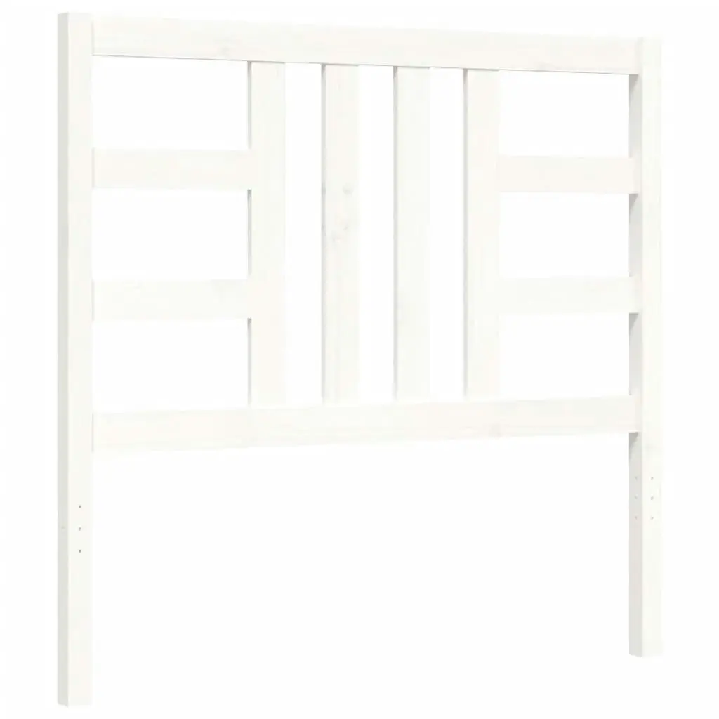 Bed Frame with Headboard White 92x187 cm Single Size Solid Wood 3193887