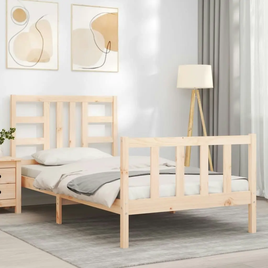 Bed Frame without Mattress 90x190 cm Solid Wood Pine 3191936