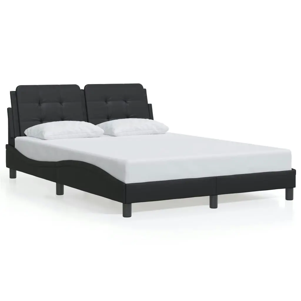 Bed Frame with LED without Mattress Black 137x187 cm Double 3214204