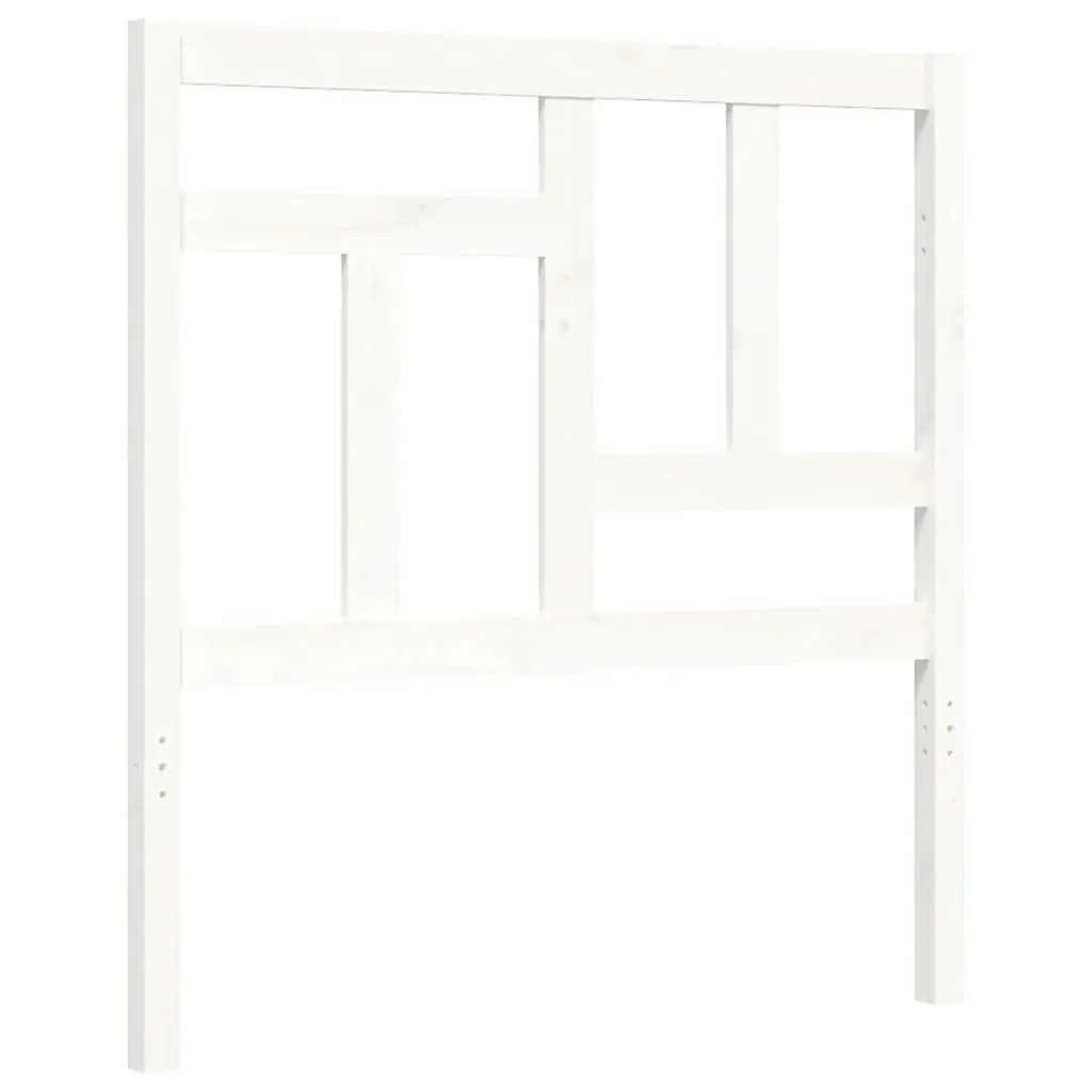 Bed Frame with Headboard White 92x187 cm Single Size Solid Wood 3194927