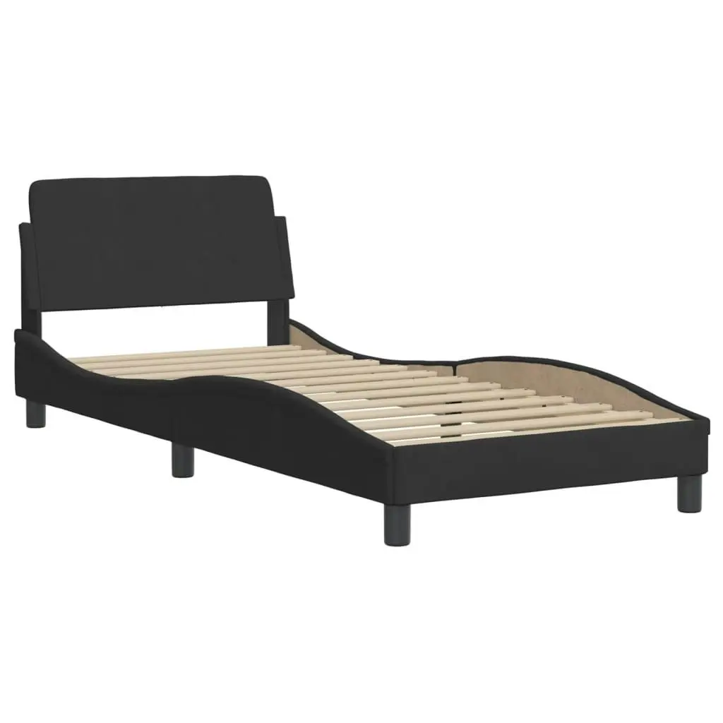 Bed Frame with LED without Mattress Black 90x190 cm Velvet 3214173