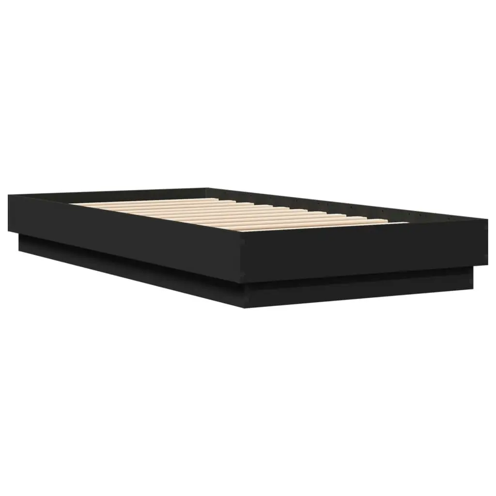 Bed Frame with LED Lights Black 90x190 cm 839540