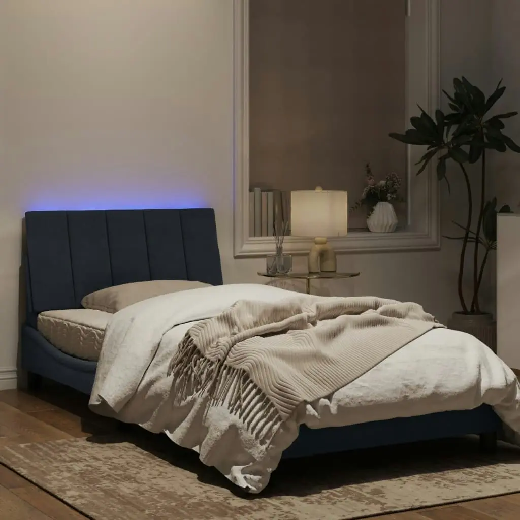 Bed Frame with LED Light Dark Grey 107x203 cm Velvet 3214168