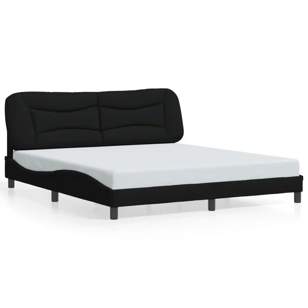 Bed Frame with LED Lights Black 183x203 cm King Size Fabric 3213720