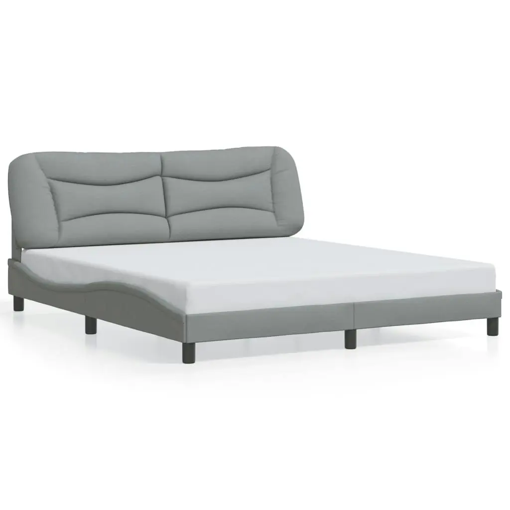 Bed Frame with LED Light Dark Grey 183x203 cm King Size Fabric 3214164