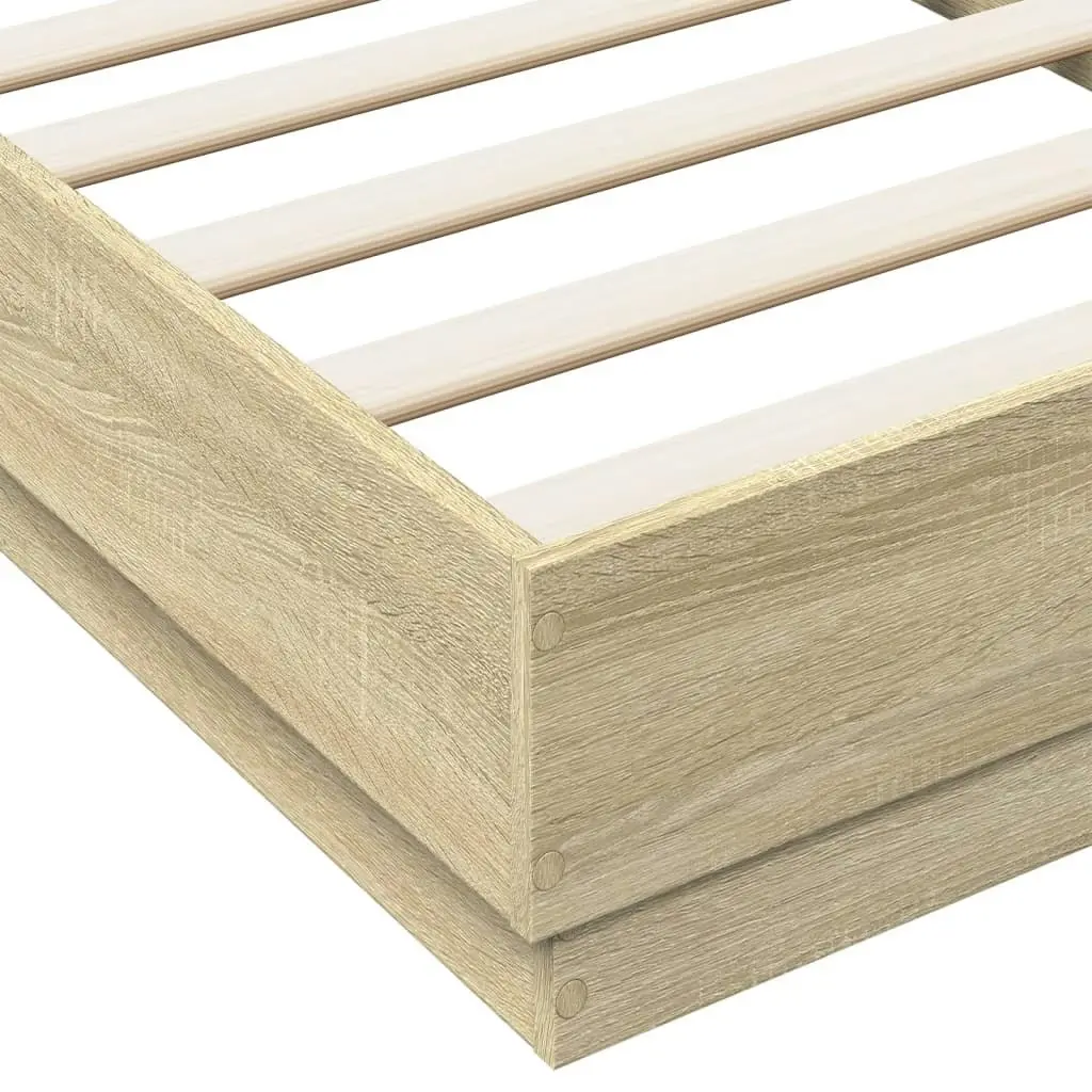 Bed Frame with LED Lights Sonoma Oak 90x190 cm 839541