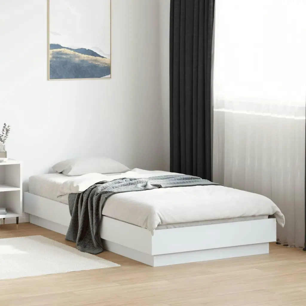 Bed Frame without Mattress with LED Lights White 90x190 cm 839539