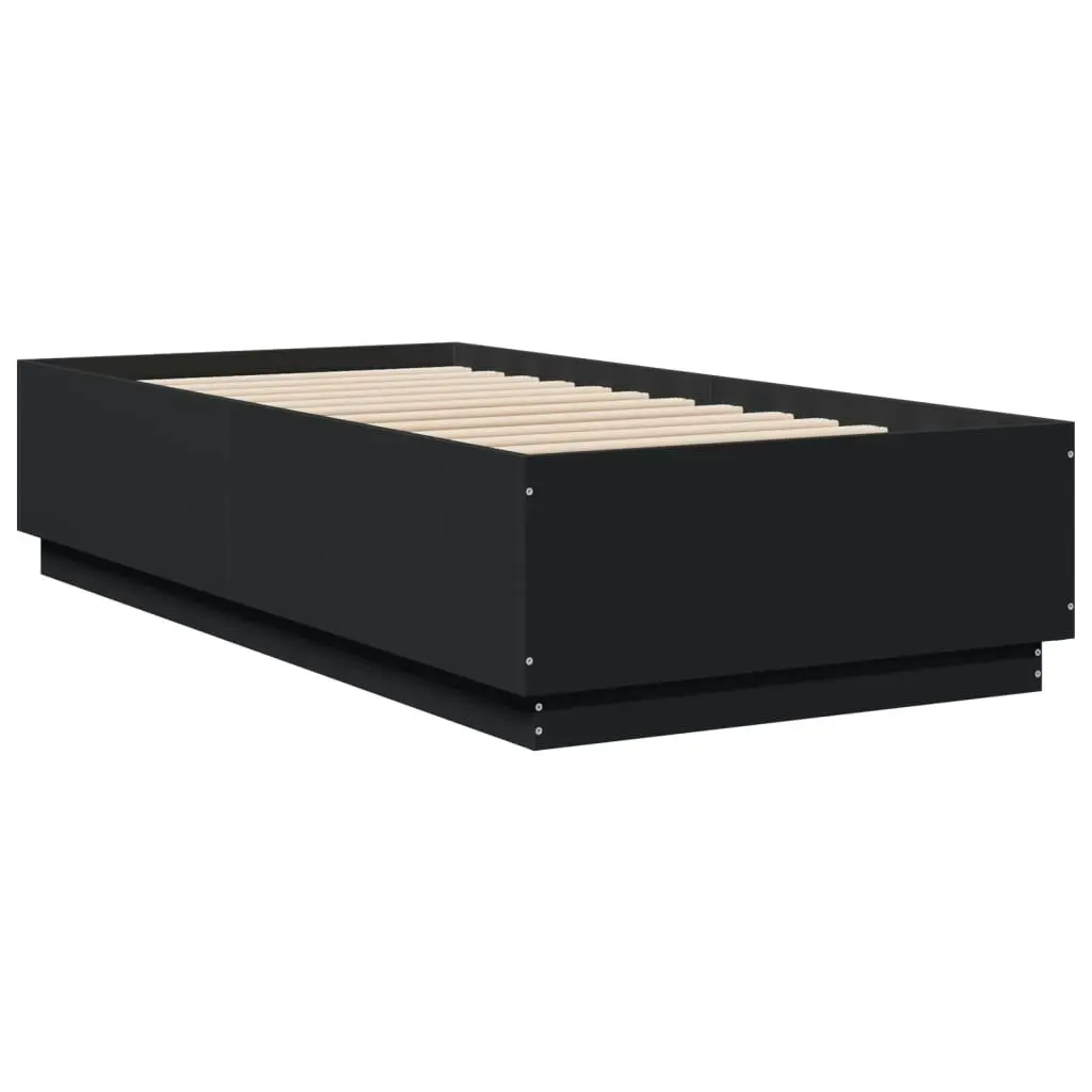 Bed Frame with LED without Mattress Black 90x190 cm 3209661