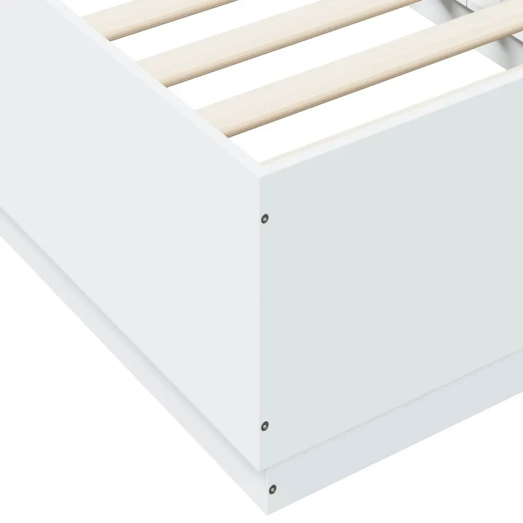 Bed Frame with LED Lights White 90x190 cm Engineered Wood 3209660