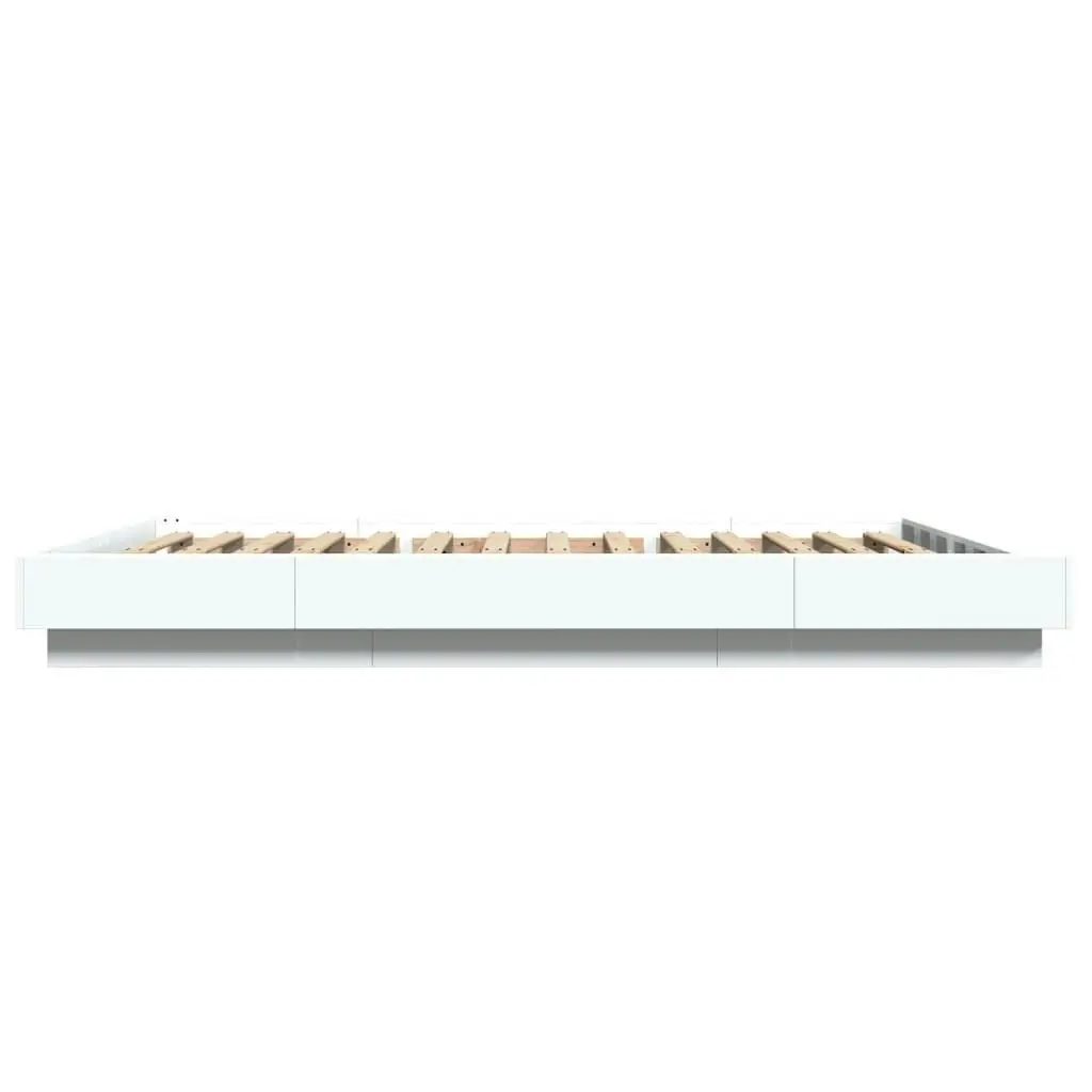 Bed Frame with LED Lights White 135x190cm Engineered Wood 3281133