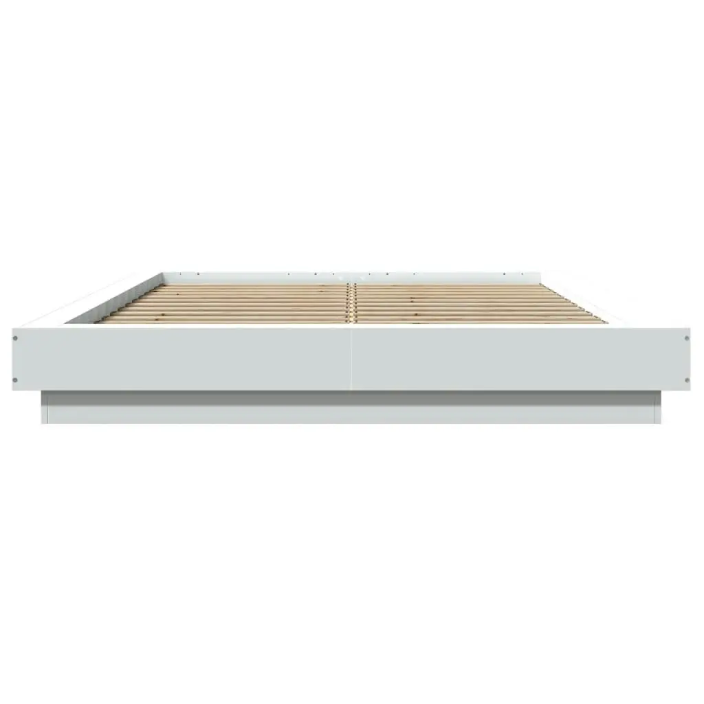 Bed Frame with LED Lights White 135x190cm Engineered Wood 3281133