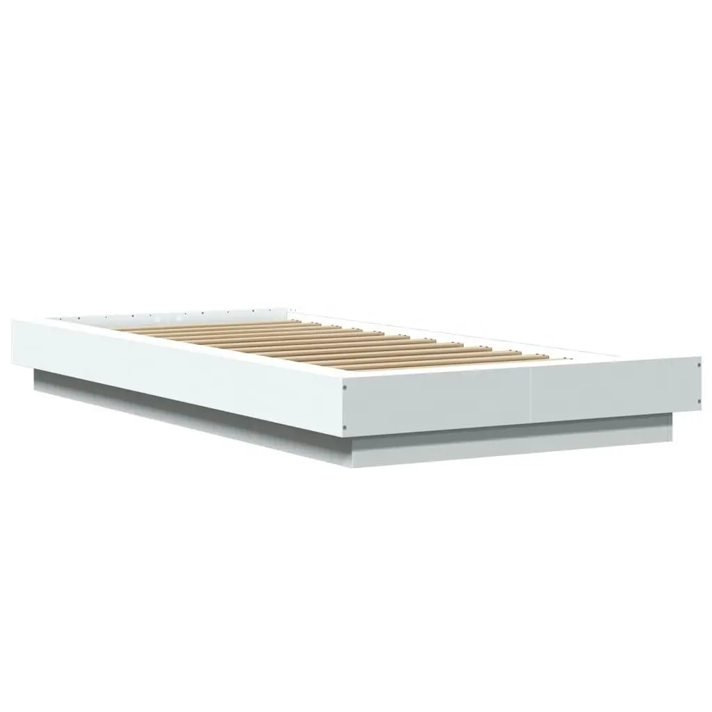 Bed Frame with LED Lights White 90x190 cm Engineered Wood 3281147