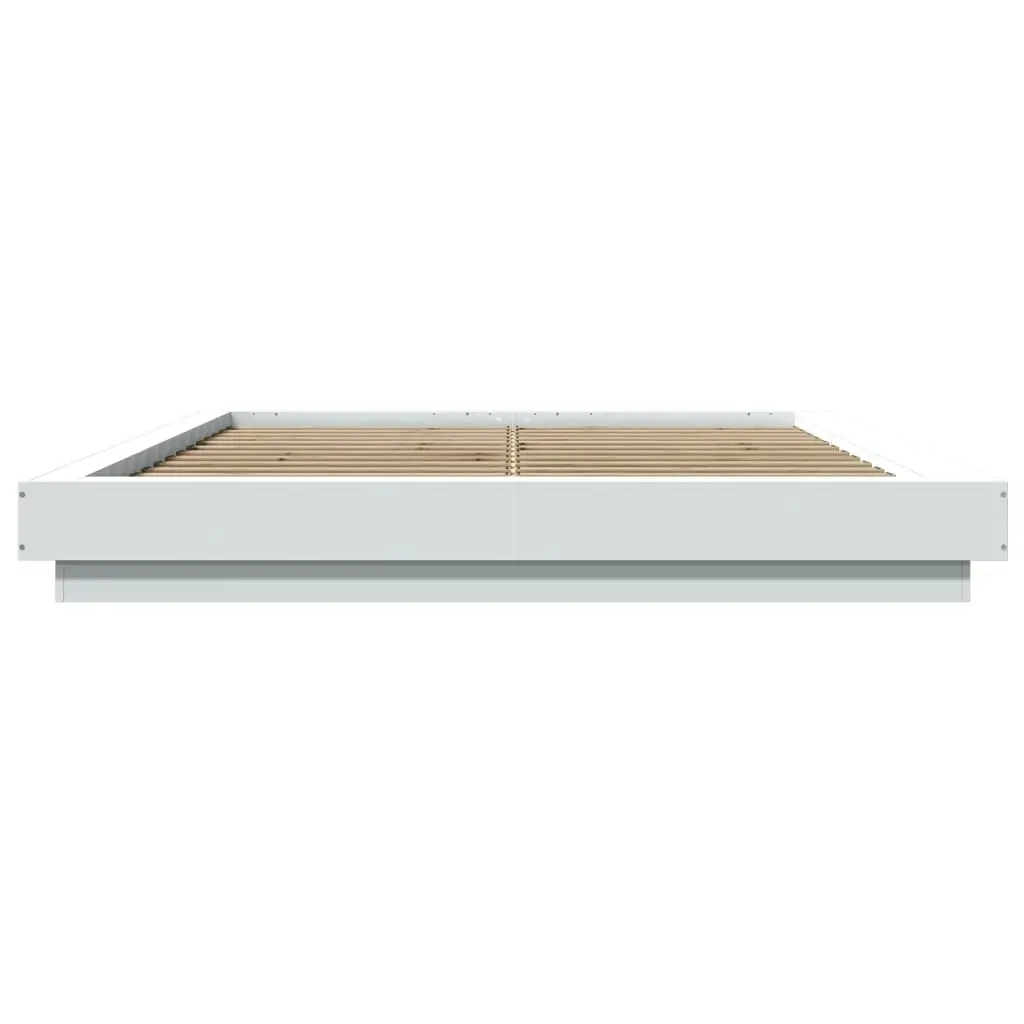 Bed Frame with LED Lights White 150x200 cm Engineered Wood 3281091