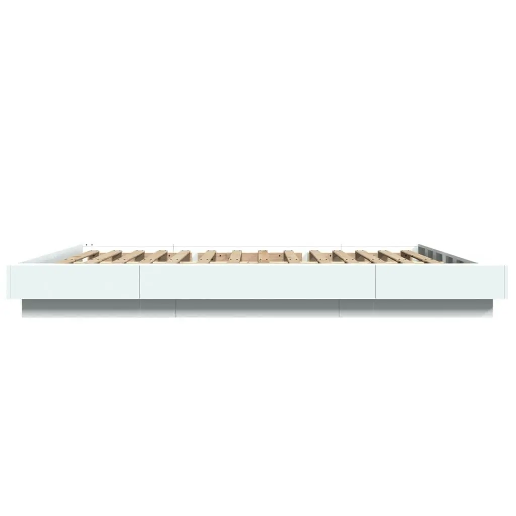 Bed Frame with LED Lights White 150x200 cm Engineered Wood 3281091