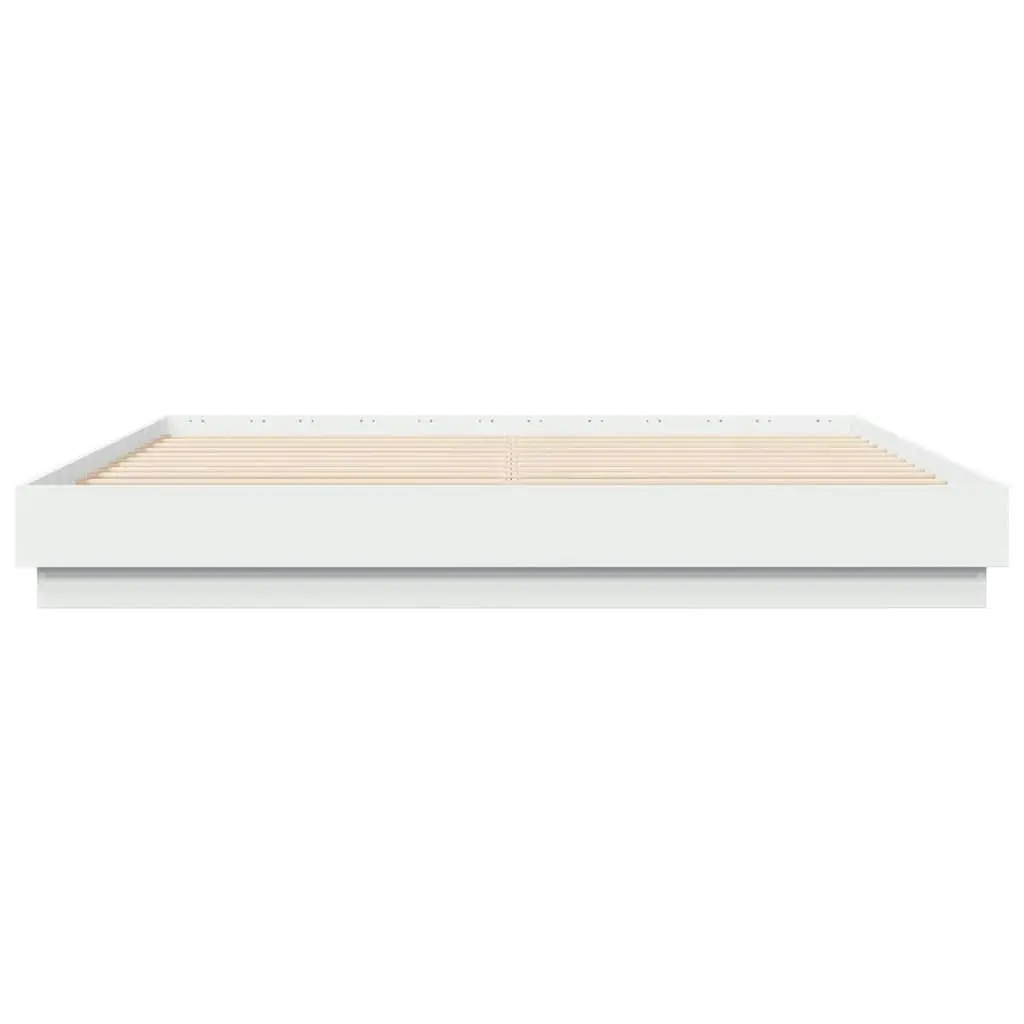 Bed Frame with LED Lights White 183x203 cm King Size 3209772