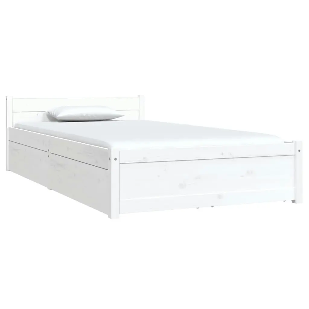 Bed Frame with Drawers White 92x187 cm Single Size 3103479