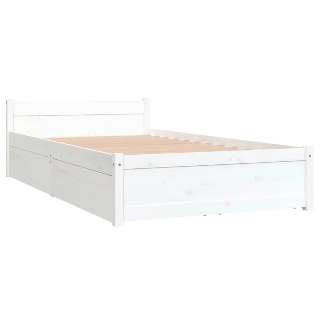 Bed Frame with Drawers White 92x187 cm Single Size 3103479