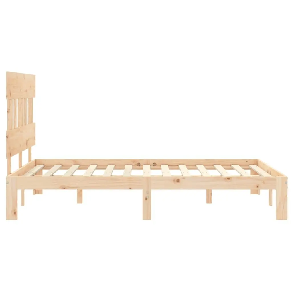 Bed Frame with Headboard 135x190 cm Solid Wood 3193571