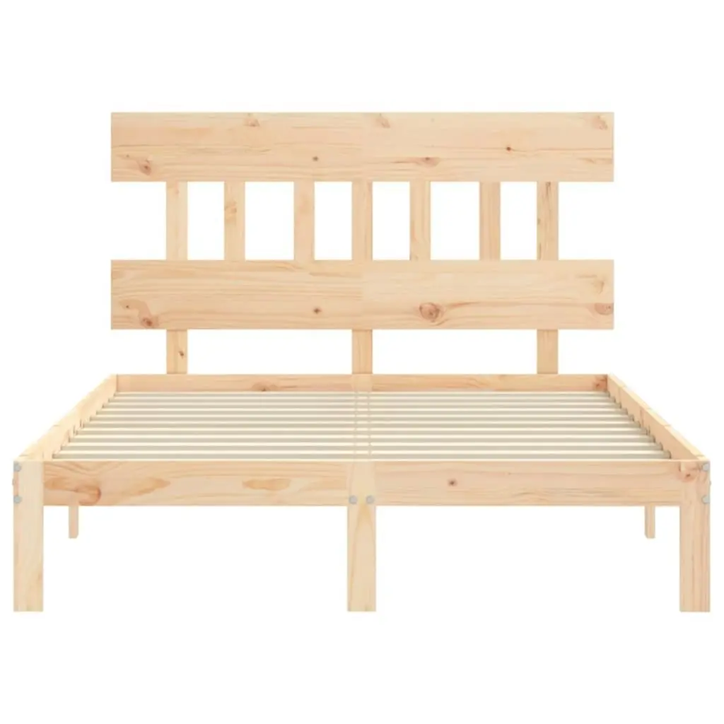 Bed Frame with Headboard 135x190 cm Solid Wood 3193571