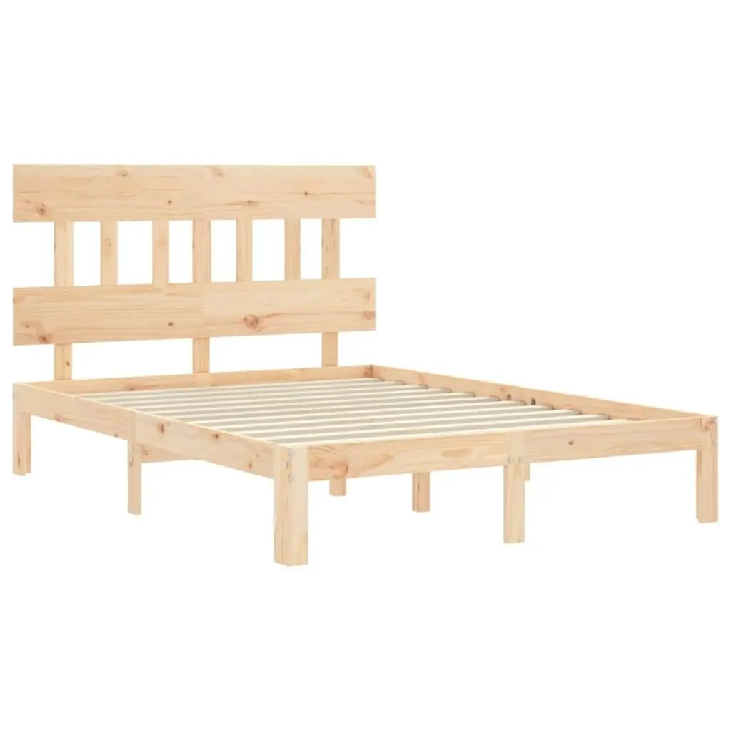 Bed Frame with Headboard 135x190 cm Solid Wood 3193571